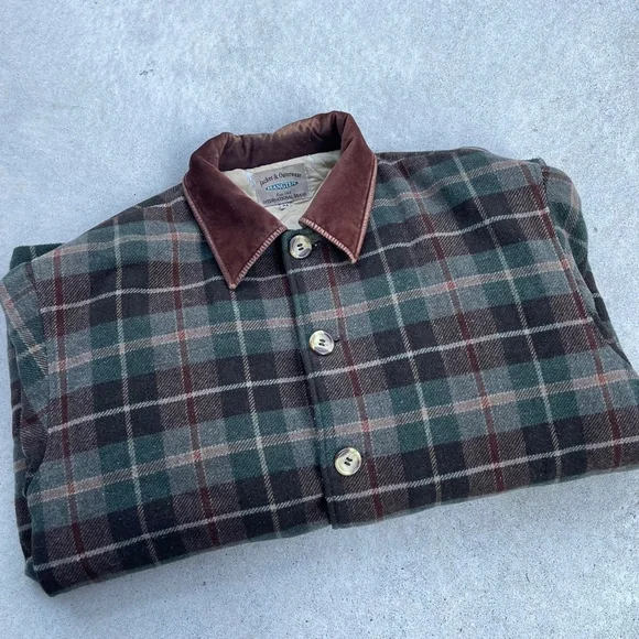 Plaid Men's Jacket with Brown Collar - Picture 7 of 7
